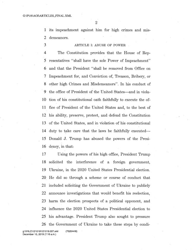 Articles of impeachment 2